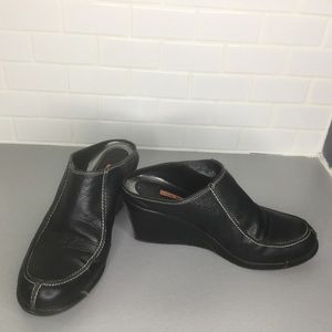 Via Spiga leather platform mules clog SZ 9